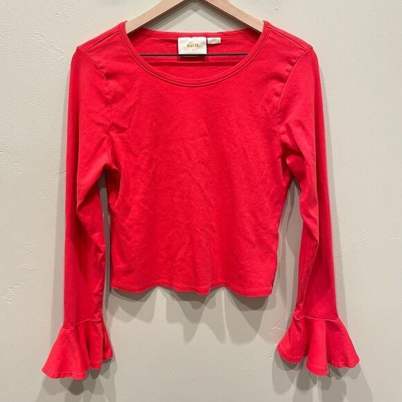 Maeve by Anthropologie Flouncy Bell Sleeve Top - Size: Large - Picture 1 of 10
